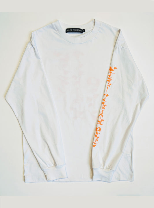 Vinti Andrews Printed Long Sleeves T-Shirt White