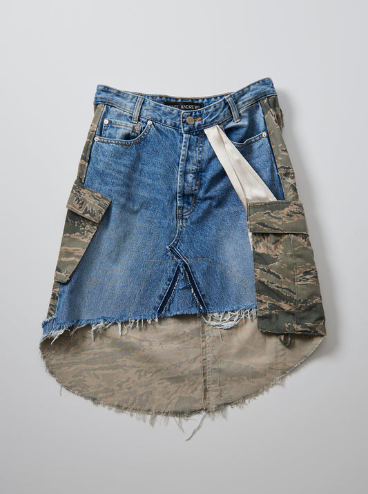 Vinti Andrews Remake Camo Jean Skirt