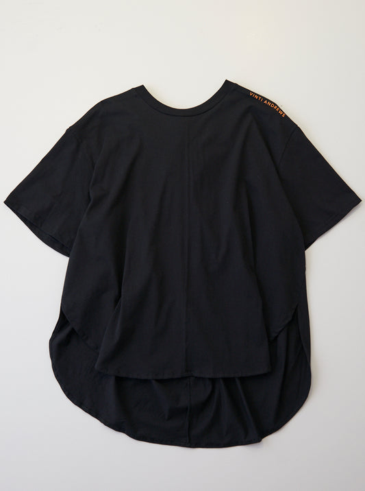 Vinti Andrews Drape Back T-Shirt Black