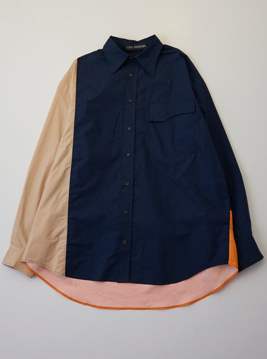 Vinti Andrews Block colour Shirt Navy Mix