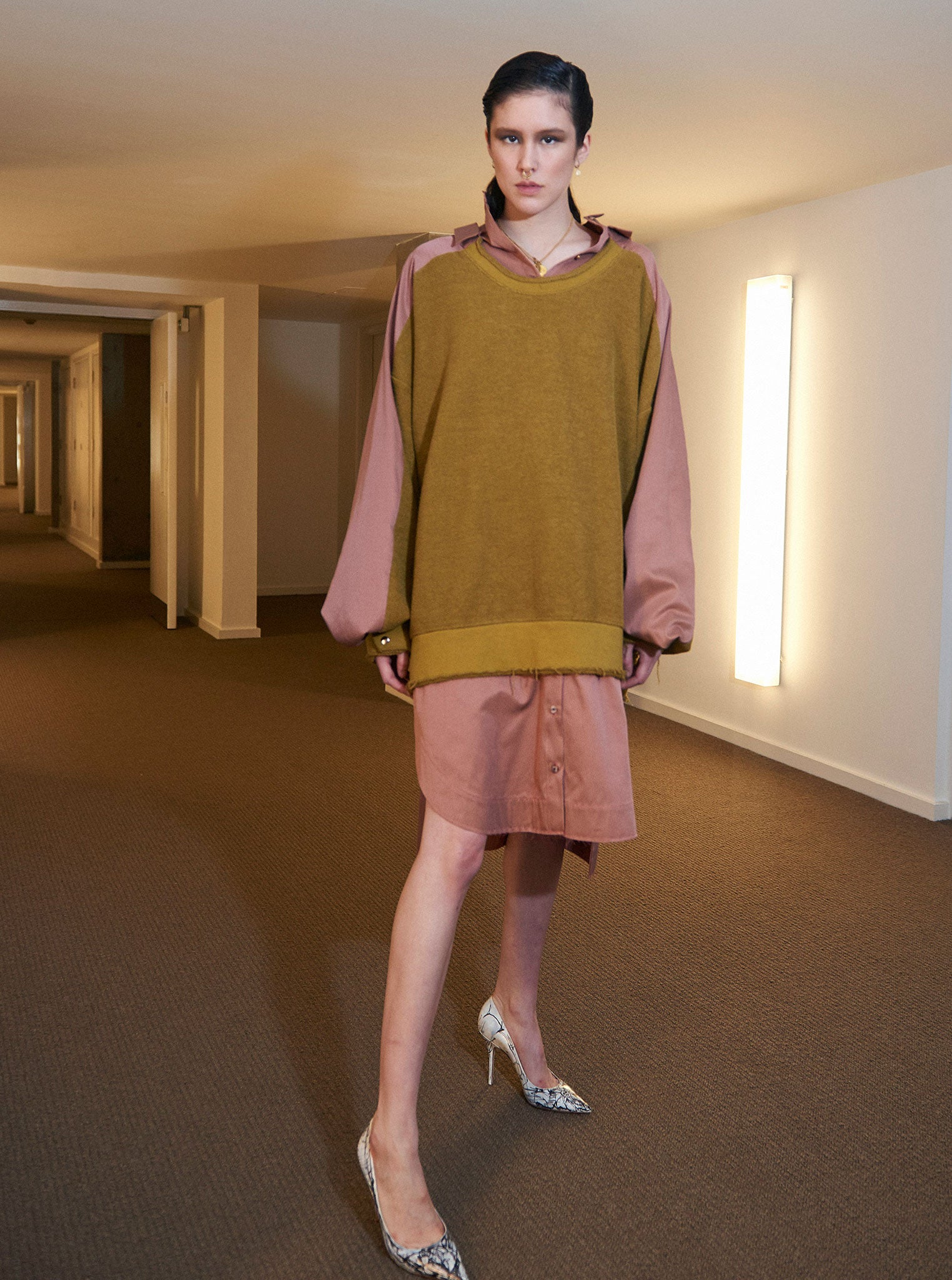 Vinti Andrews Oversize Shirt Sweater Dress