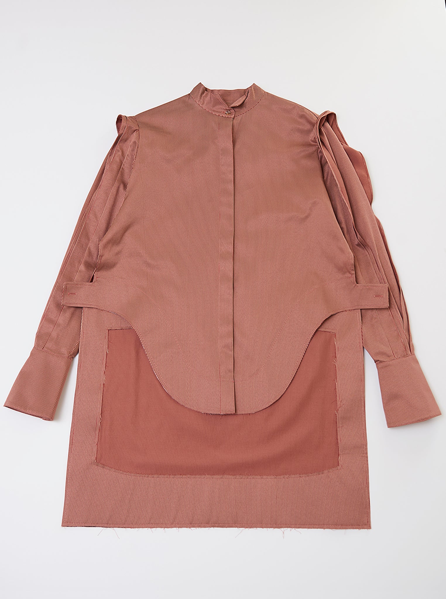 Vinti Andrews Maroon Stripes Hem Shirt