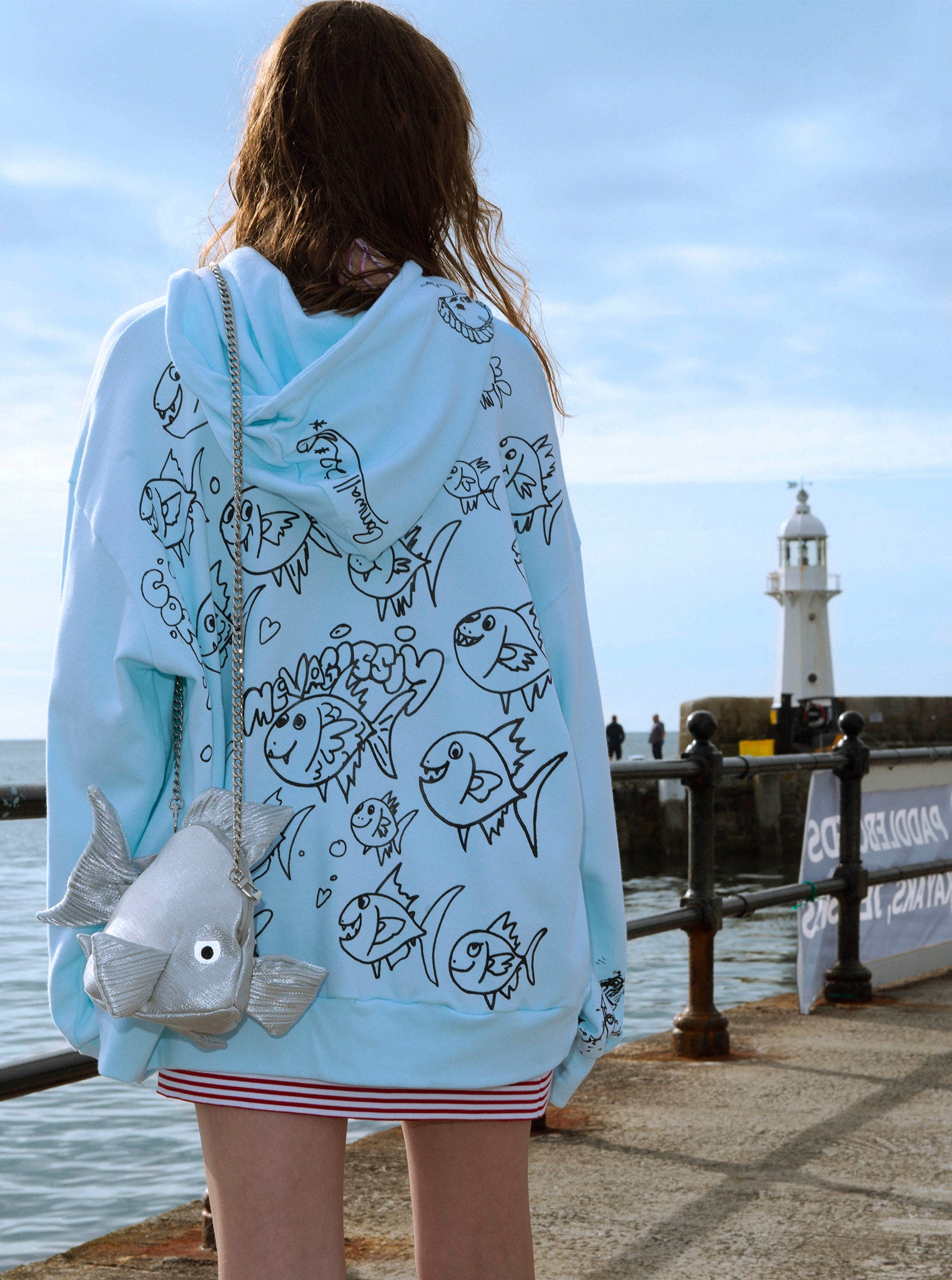 Vinti Andrews Sea Reef Print Oversize Hoody