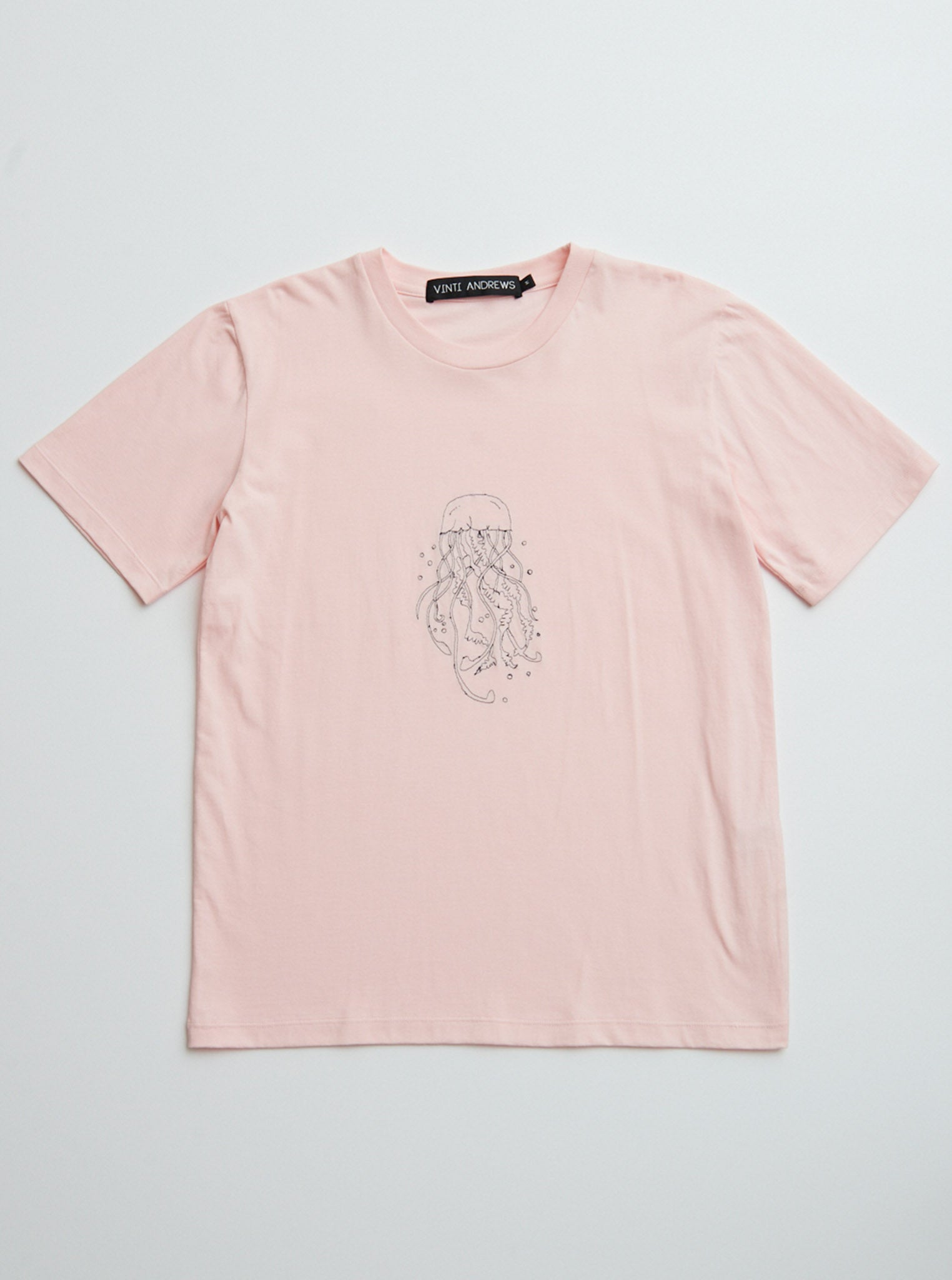 Vinti Andrews Embroidery Jellyfish T-Shirt Pink