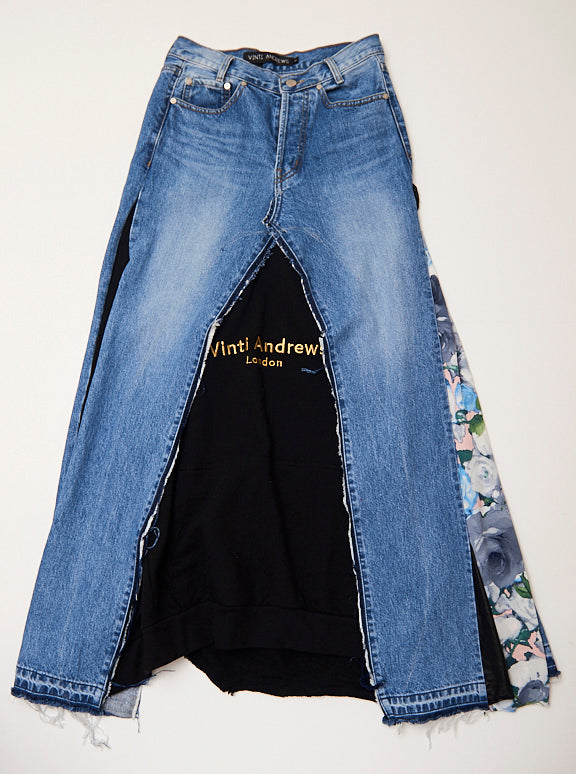 Vinti Andrews Sweatshirt Jean Skirt