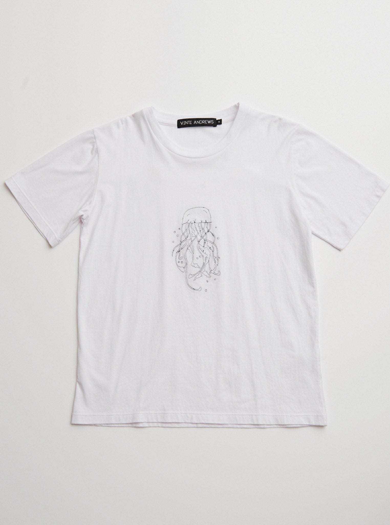 Vinti Andrews Embroidery Jellyfish T-Shirt White