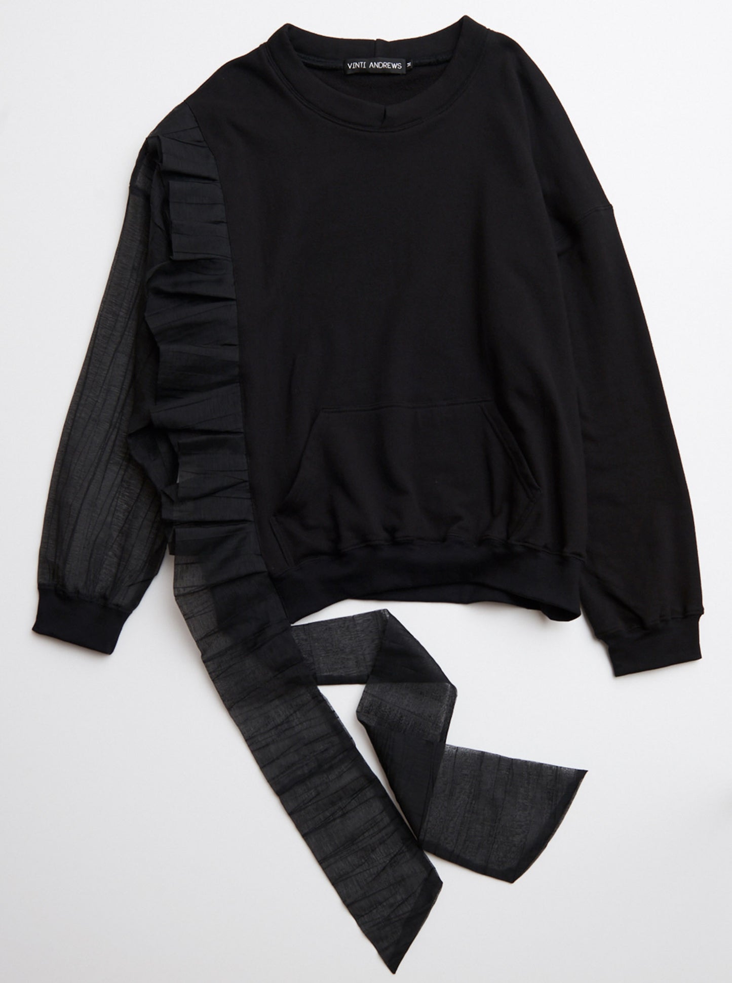 Vinti Andrews Frill Sweatshirt Black