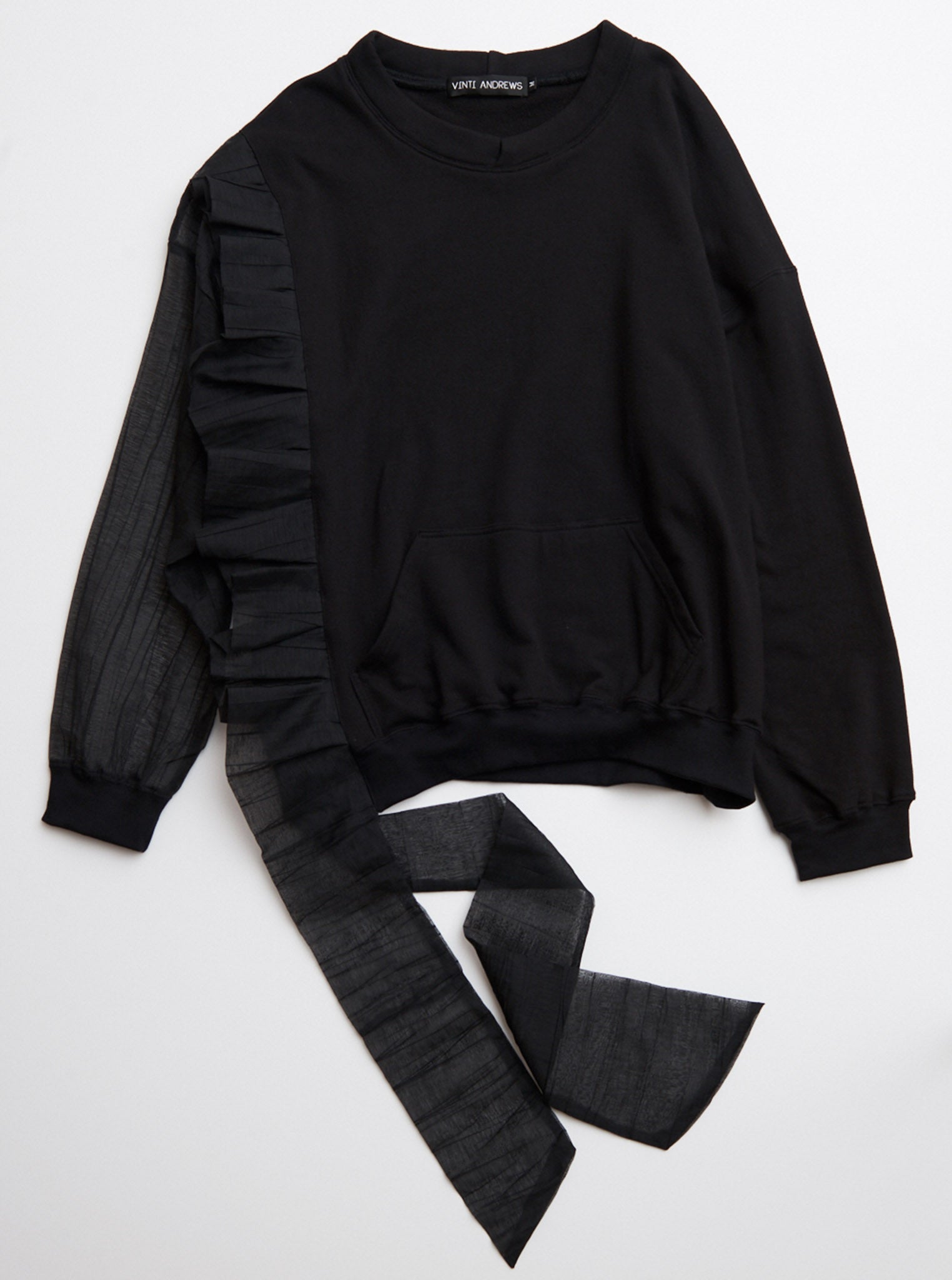 Vinti Andrews Frill Sweatshirt Black