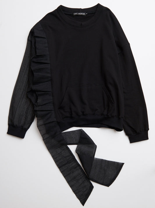 Vinti Andrews Frill Sweatshirt Black