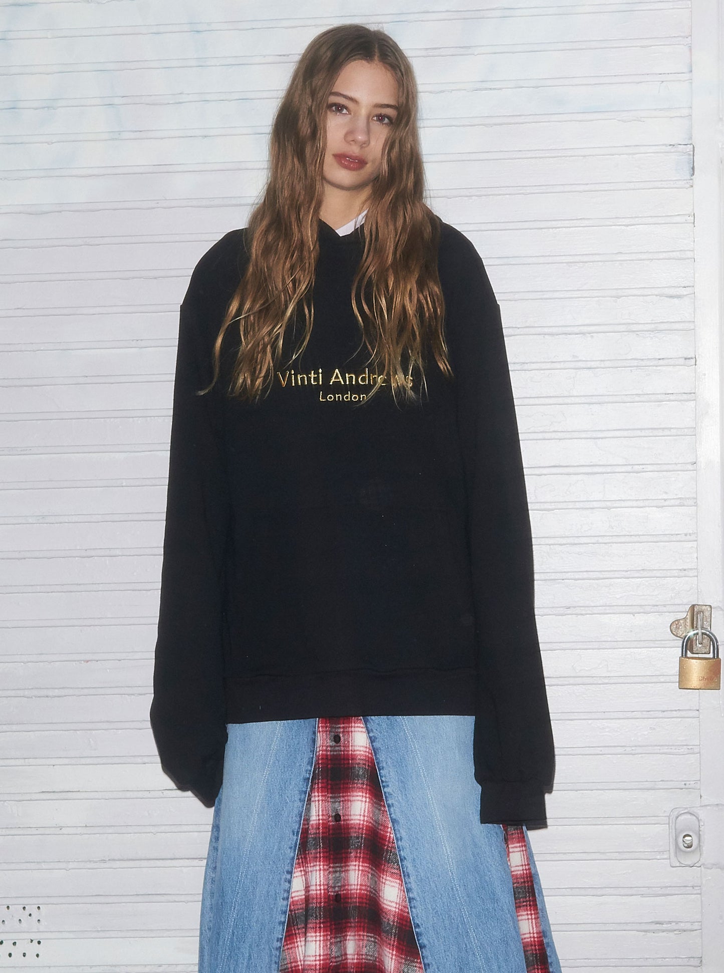 Vinti Andrews Embroidered Black Hoody