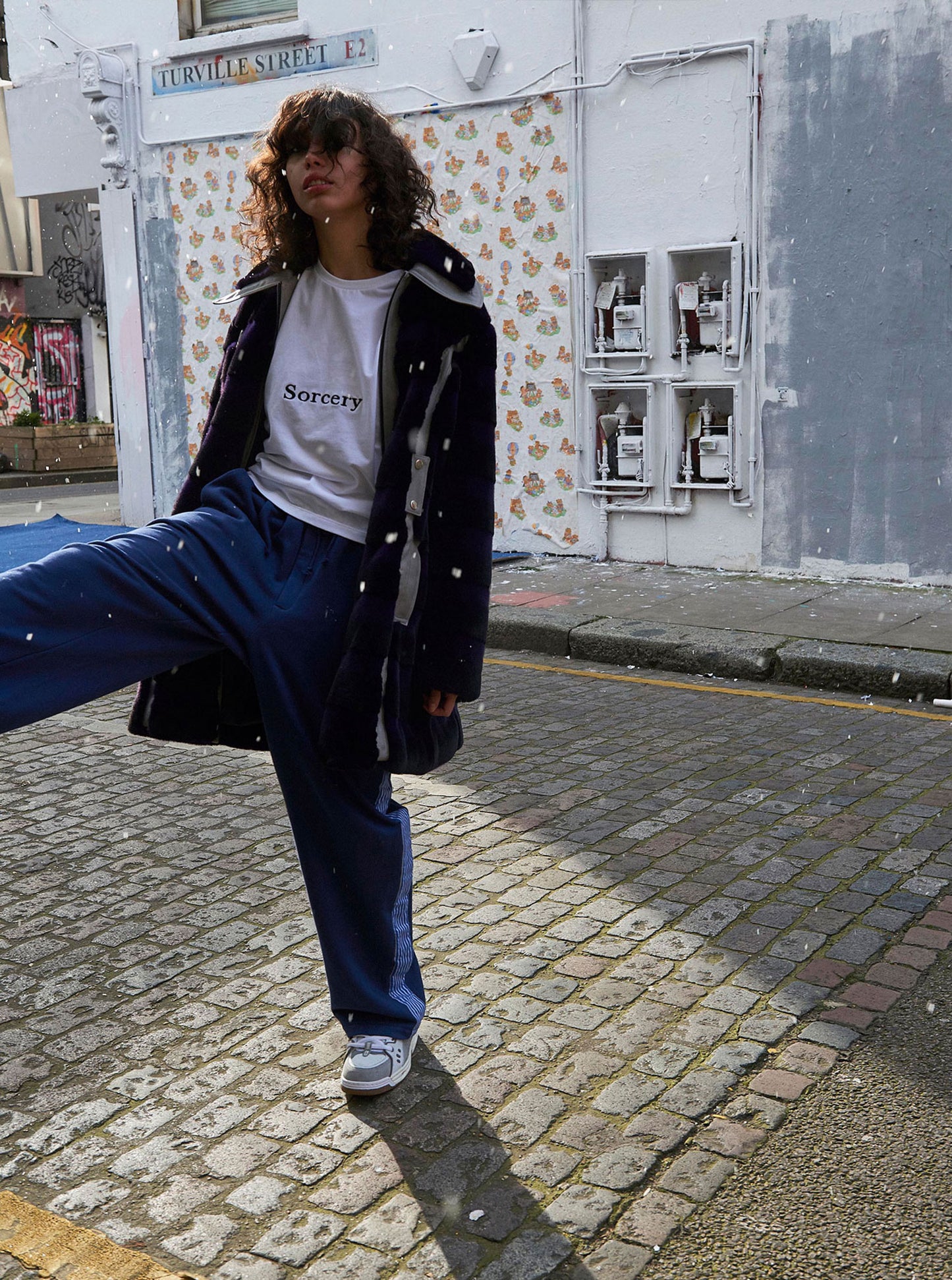 Vinti Andrews Shirt Trim Navy Track Pants