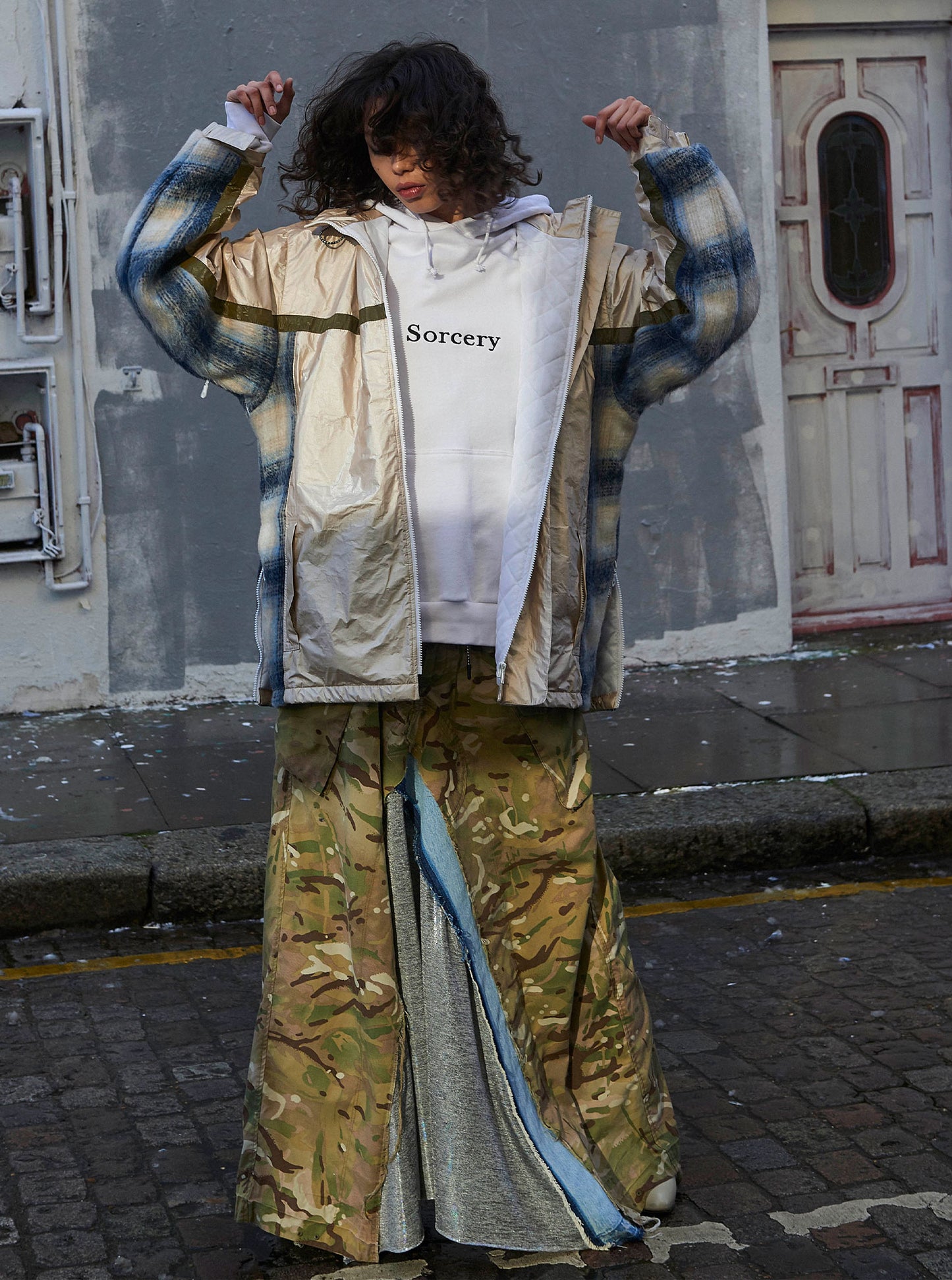 Vinti Andrews Camo Skirt Lame