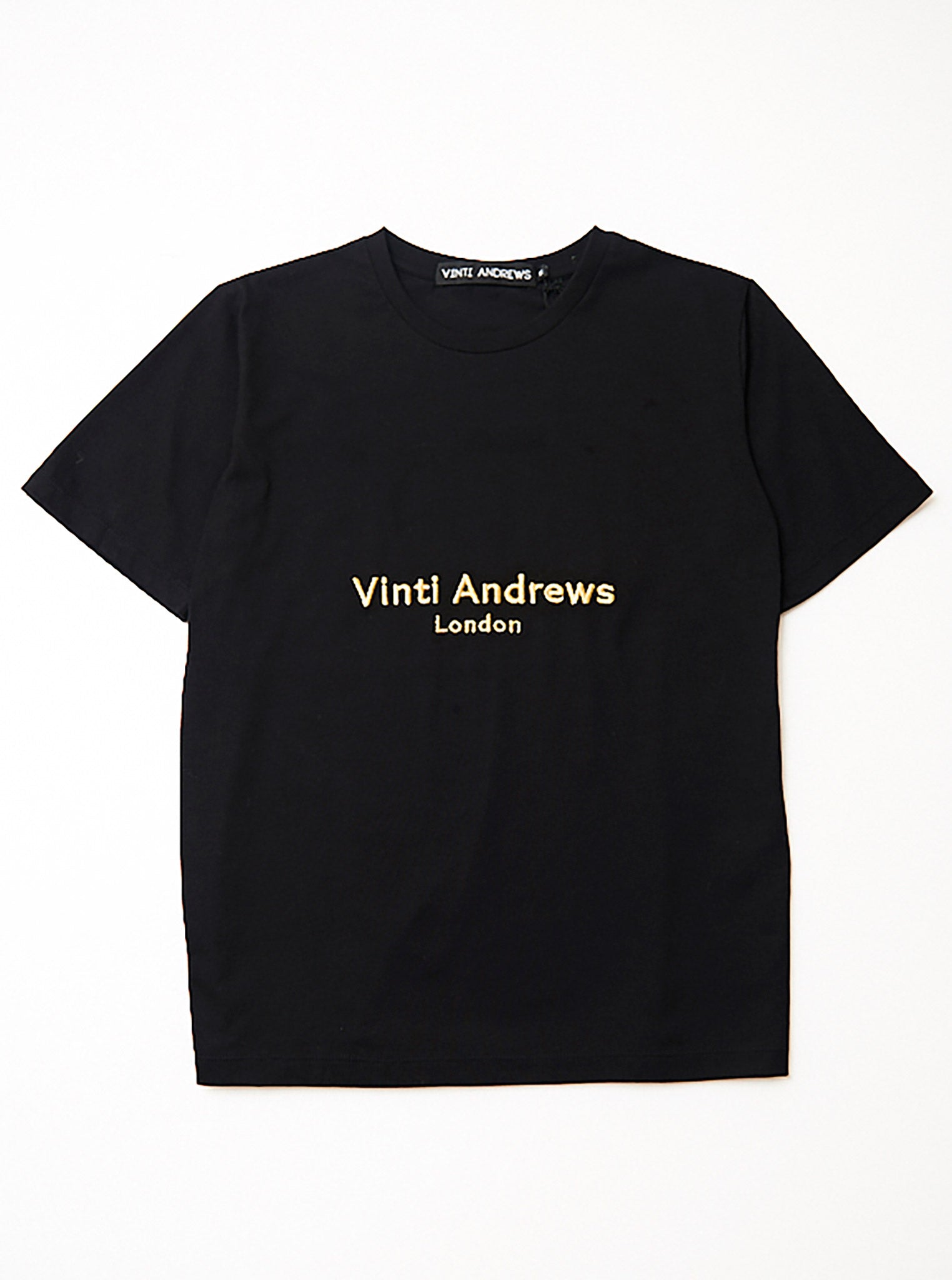 Vinti Andrews Embroidered Black T-Shirt