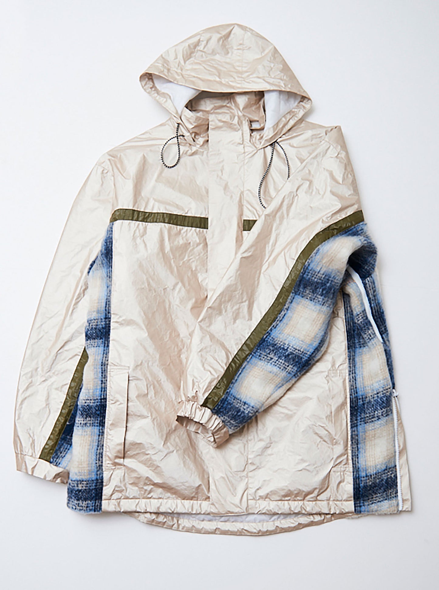 Vinti Andrews Zip Arm Cream & Navy Check Jacket