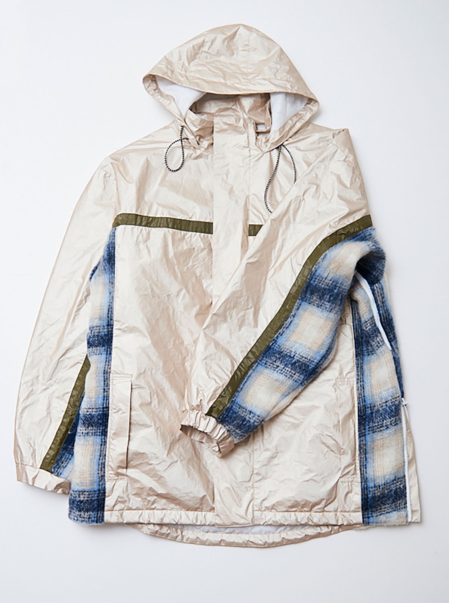 Vinti Andrews Zip Arm Cream & Navy Check Jacket