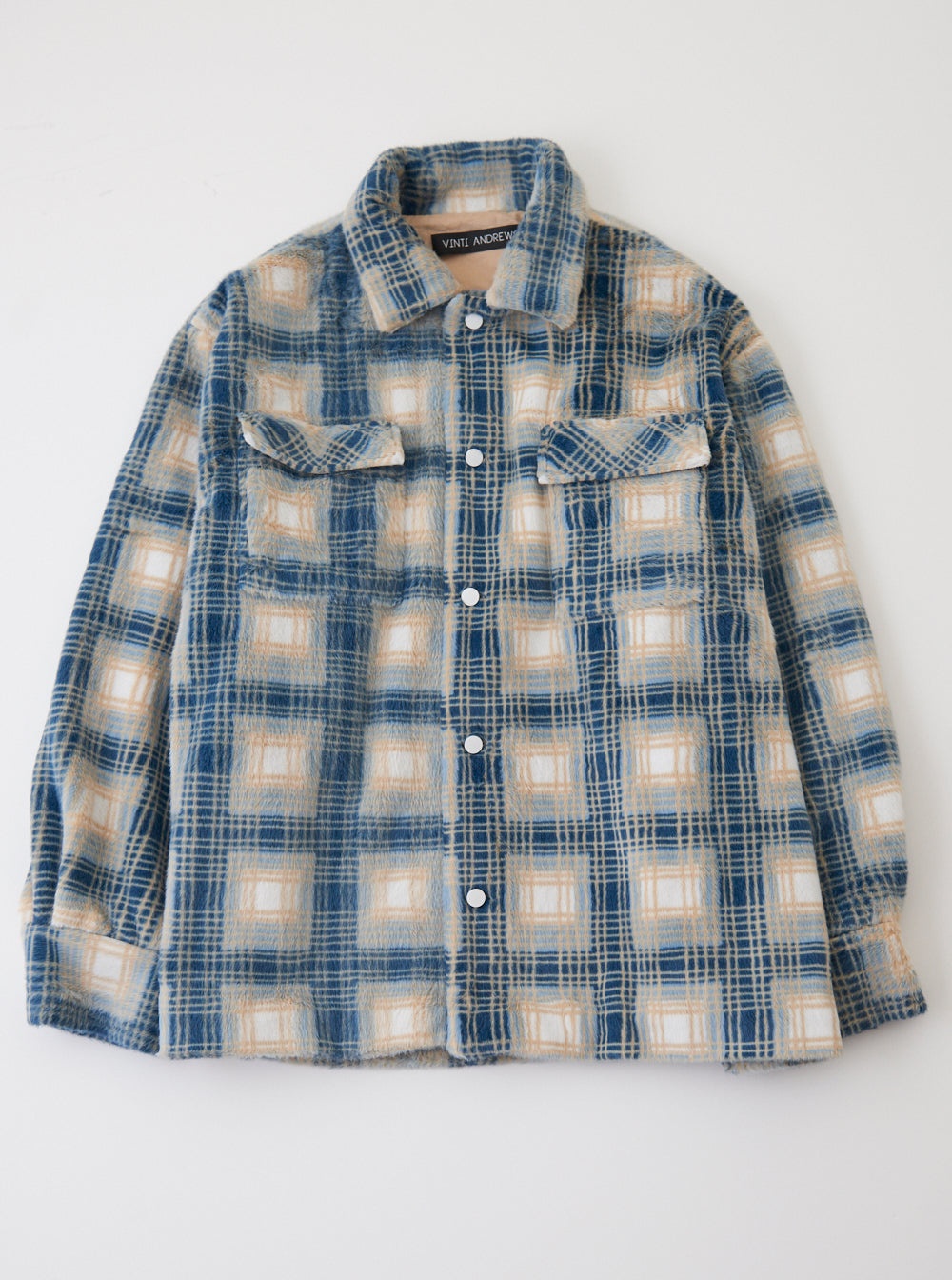 Vinti Andrews Shirt Jacket Faux Fur Plaid