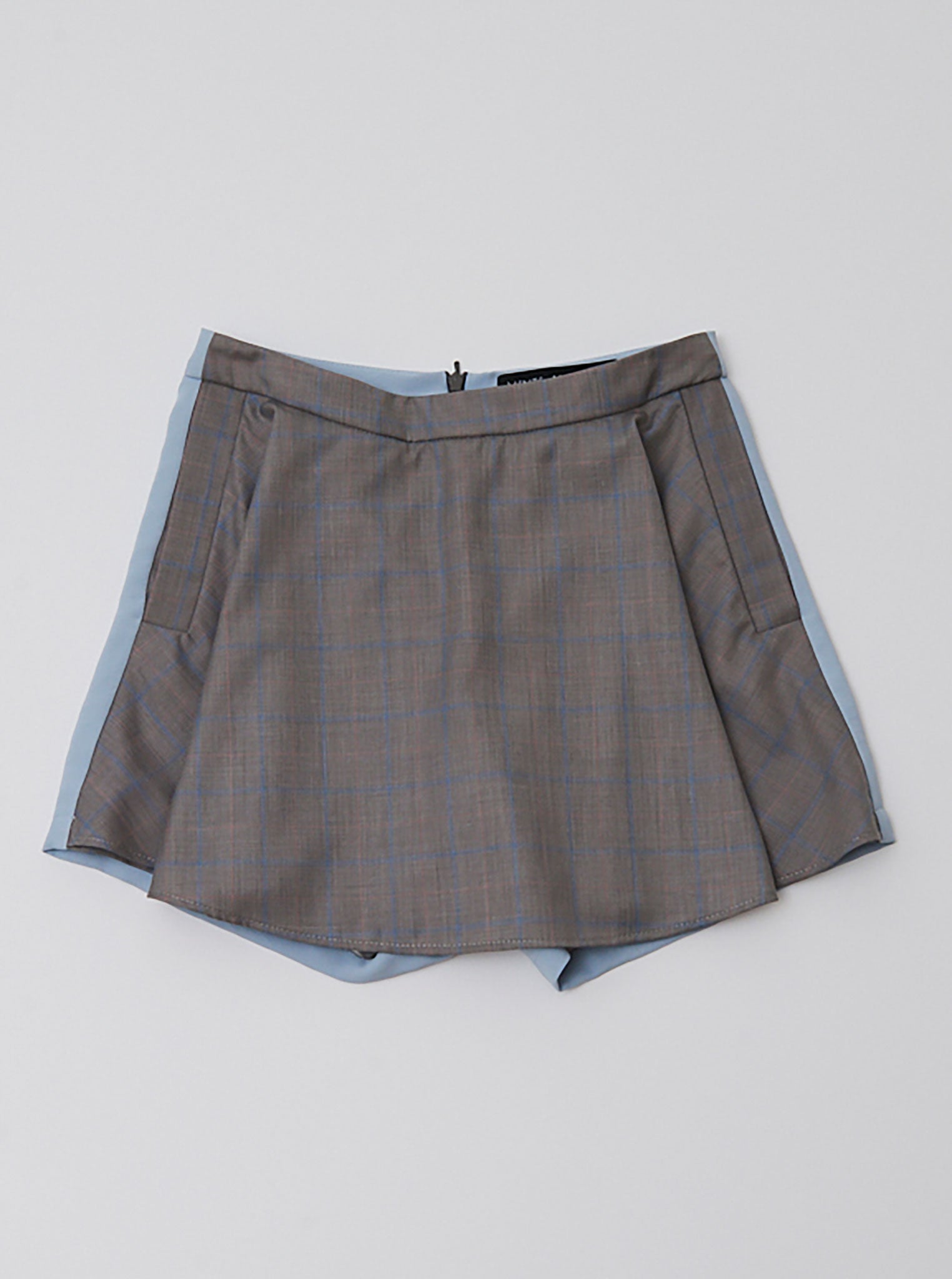Vinti Andrews Grey Checks Shorts Skirt