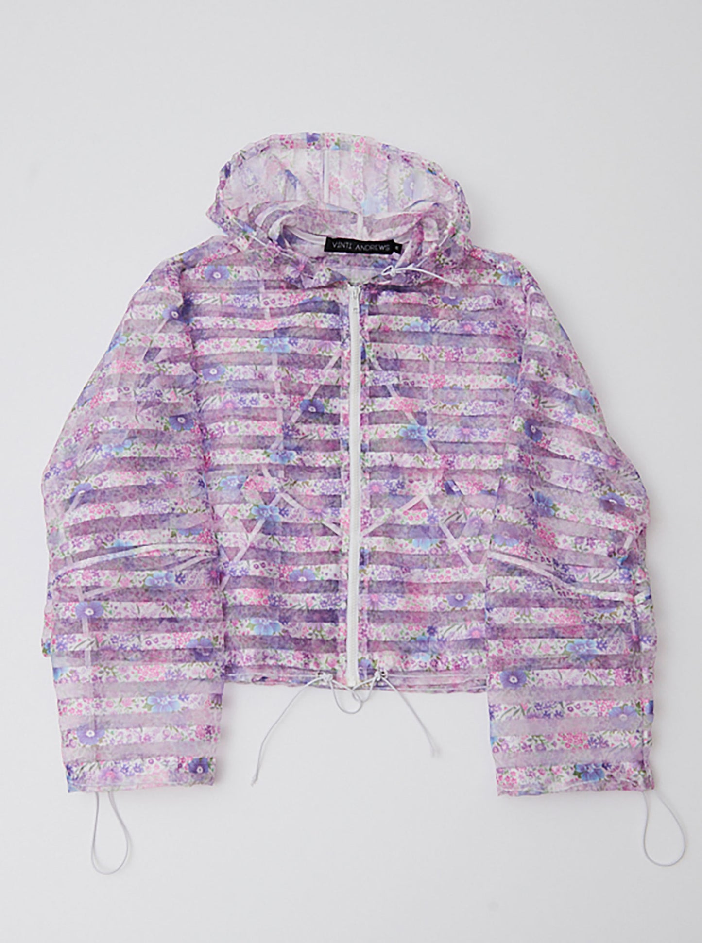Vinti Andrews Lilac Motif Crop Zip Up Hoody