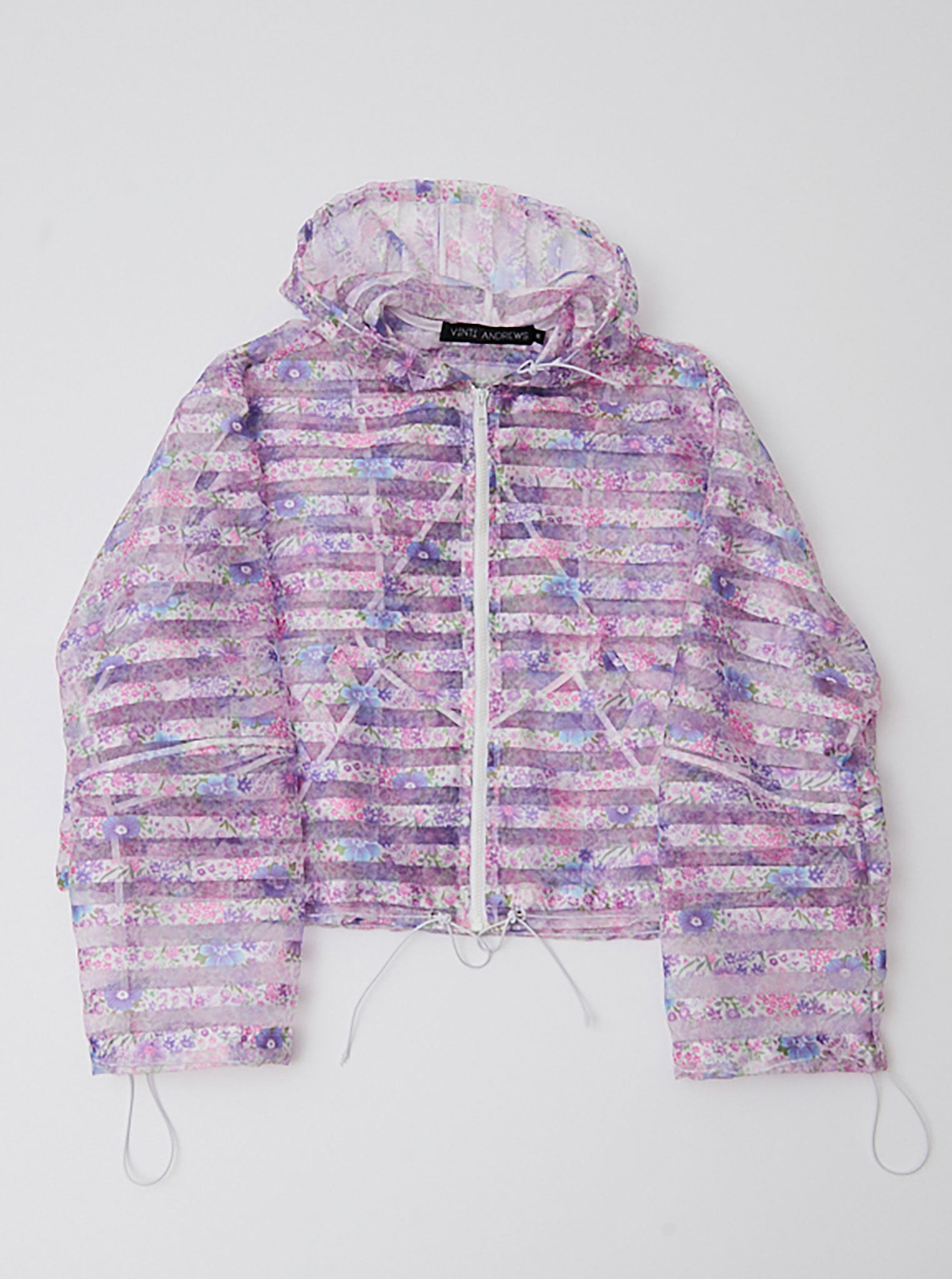 Vinti Andrews Lilac Motif Crop Zip Up Hoody