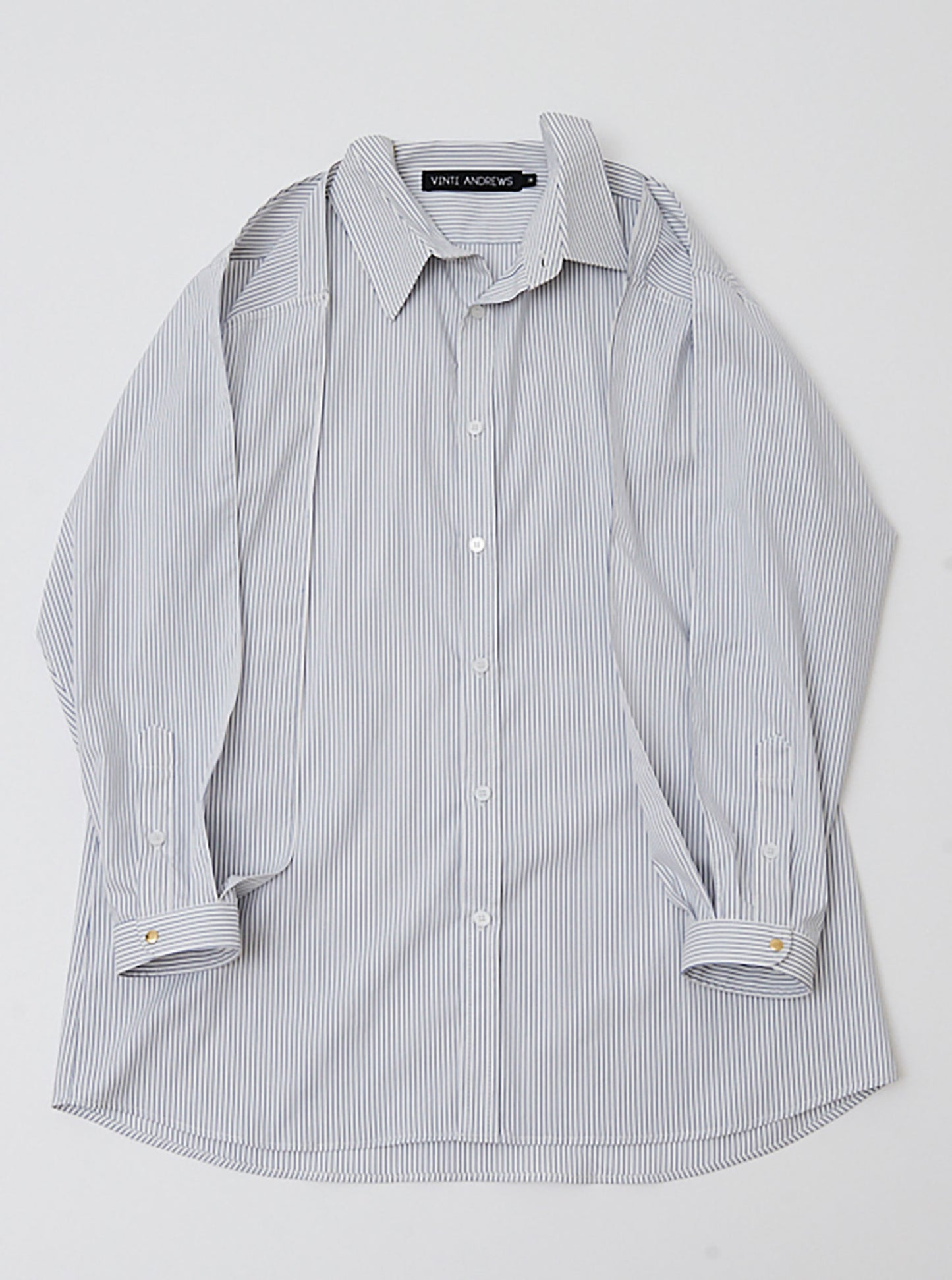 Vinti Andrews Pin Stripes Poppers on Shoulders Shirt