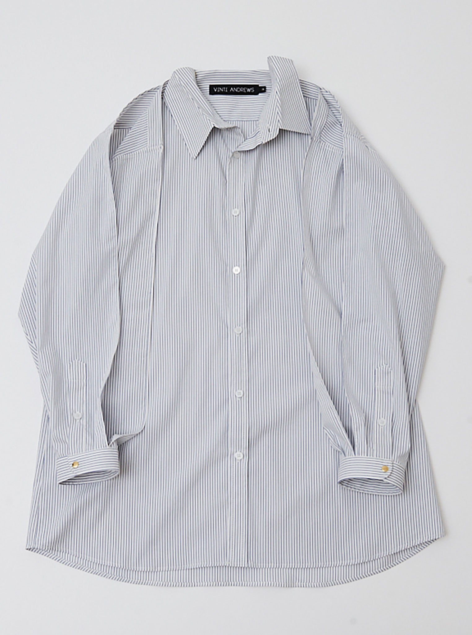 Vinti Andrews Pin Stripes Poppers on Shoulders Shirt