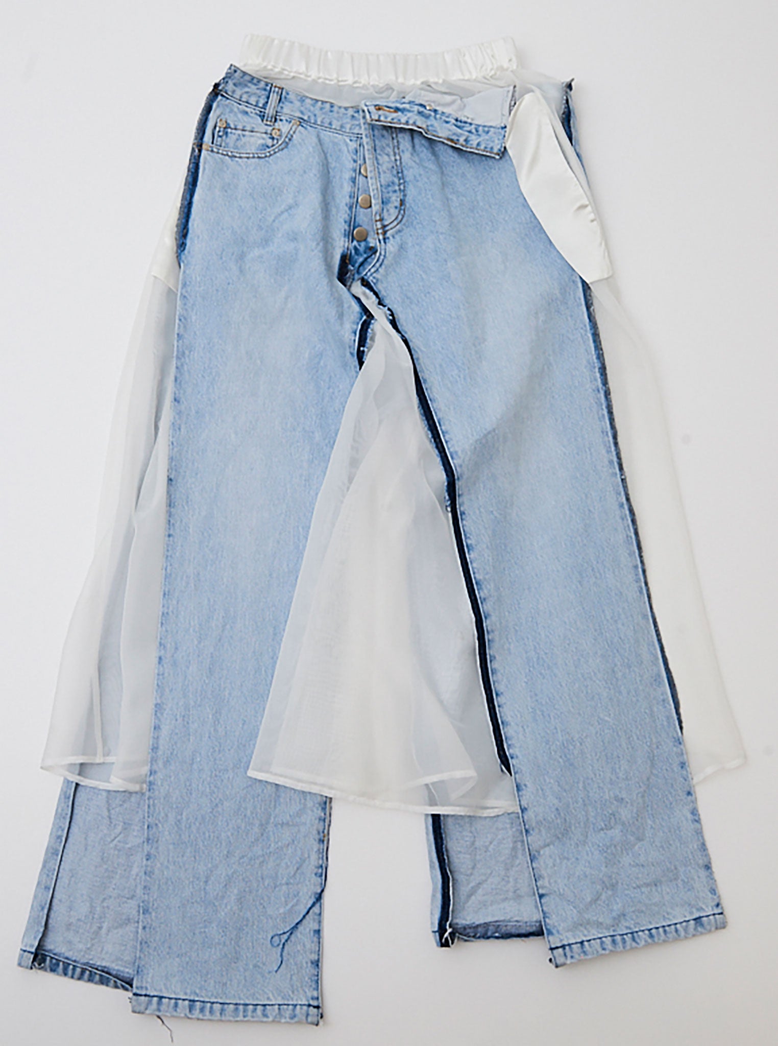 Vinti Andrews Jean White Organza Skirt