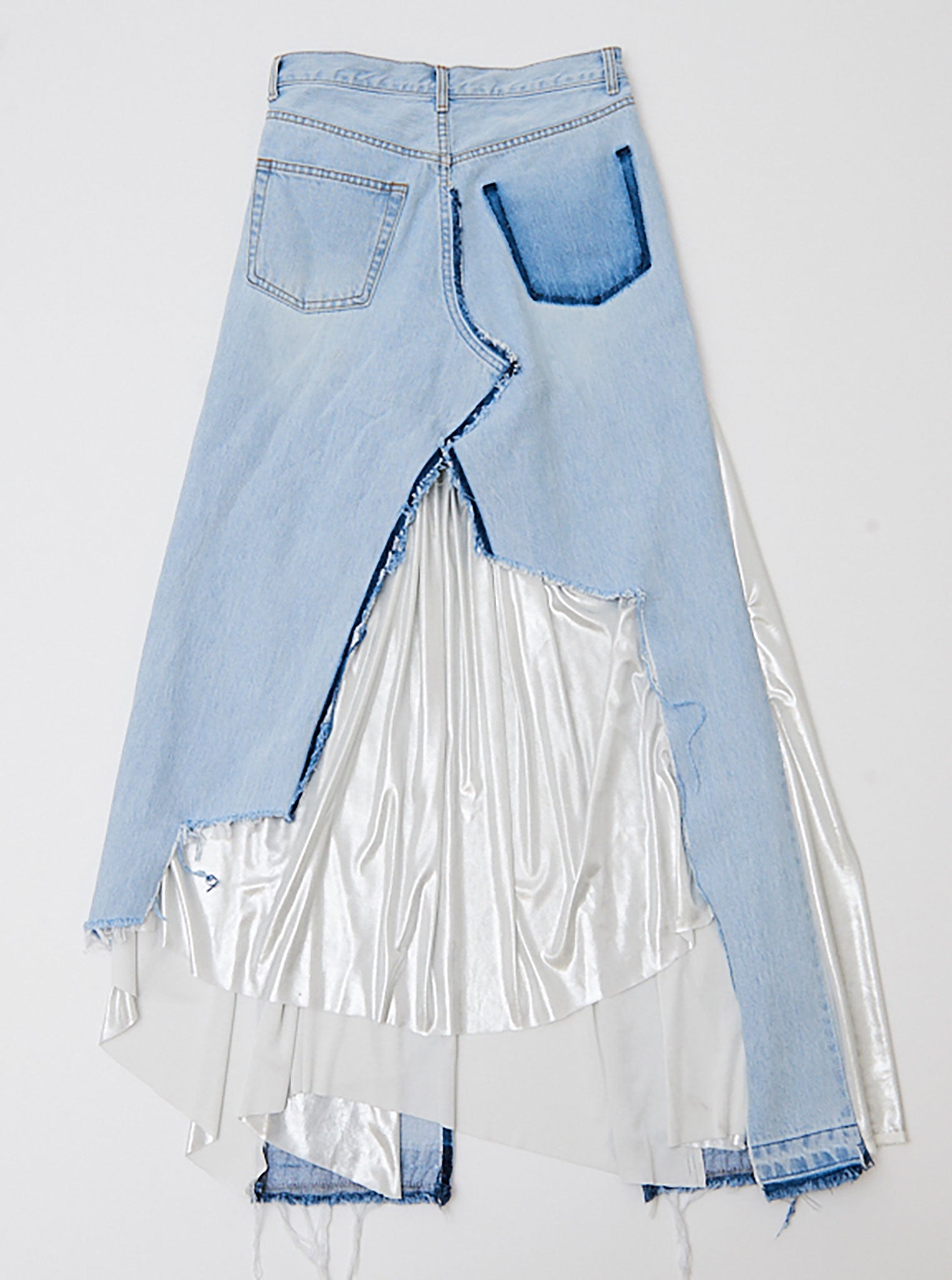 Vinti Andrews Silver Jersey Jean Skirt